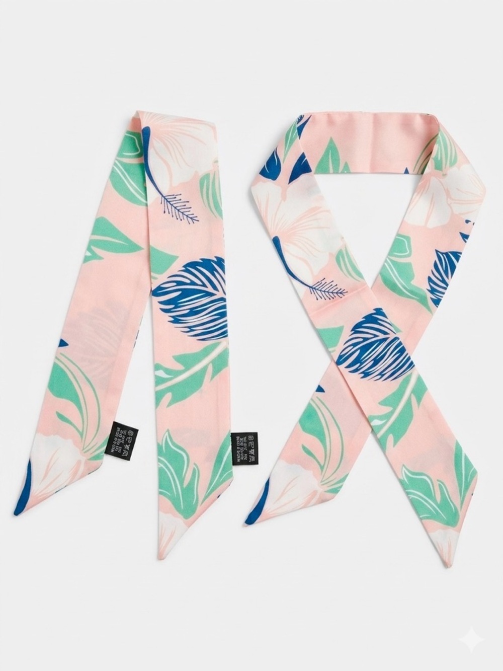 Tropical Print Multifunction Scarf / Twilly Ribbon - Picture 2 of 4
